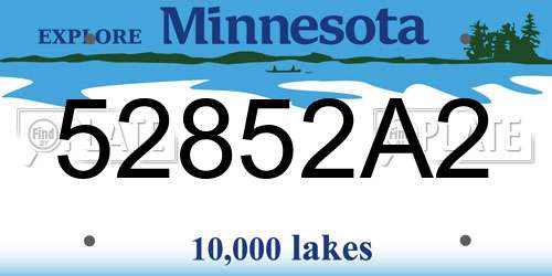 52852A2 Minnesota License Plate