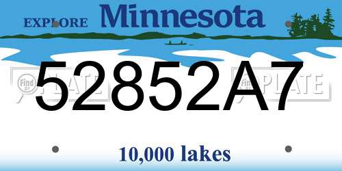 52852A7 Minnesota License Plate