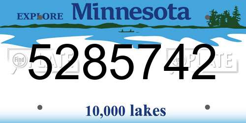 5285742 Minnesota License Plate
