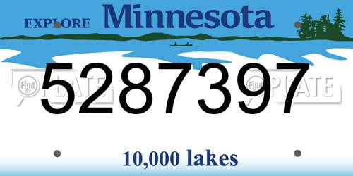 5287397 Minnesota License Plate