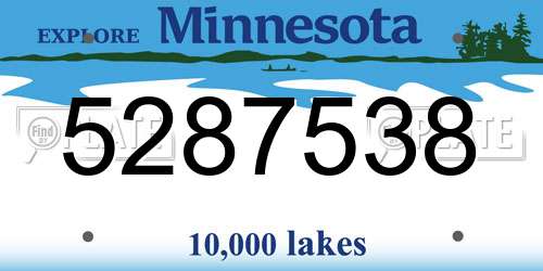 5287538 Minnesota License Plate