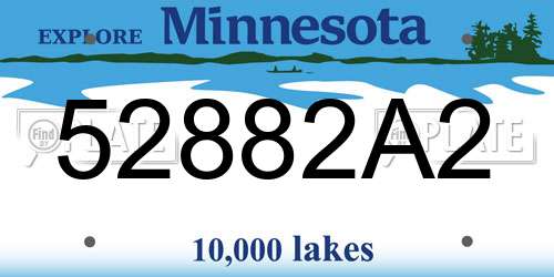 52882A2 Minnesota License Plate