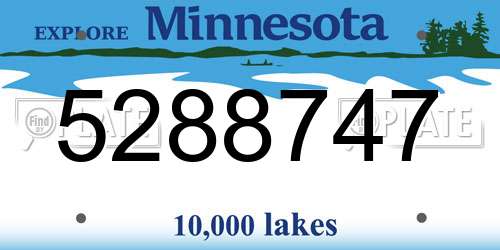 5288747 Minnesota License Plate