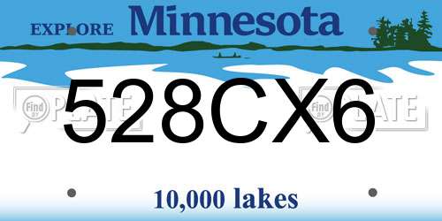 528CX6 Minnesota License Plate