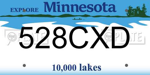 528CXD Minnesota License Plate