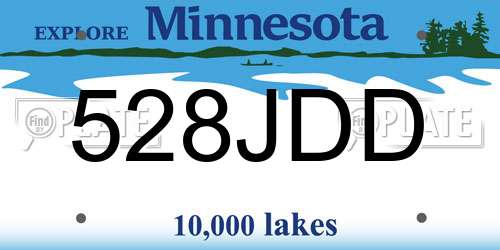 528JDD Minnesota License Plate