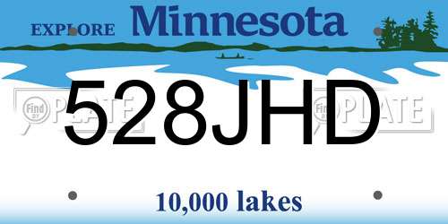 528JHD Minnesota License Plate