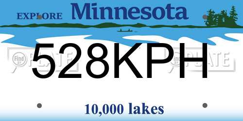 528KPH Minnesota License Plate