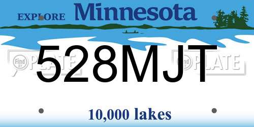 528MJT Minnesota License Plate