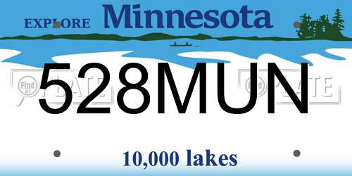 528MUN Minnesota License Plate