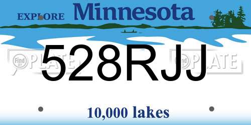 528RJJ Minnesota License Plate