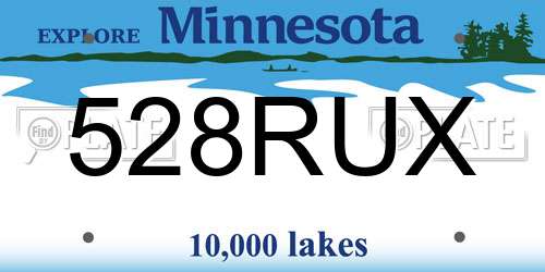 528RUX Minnesota License Plate