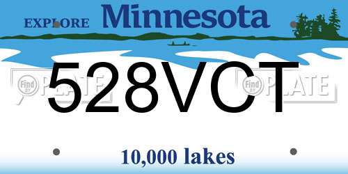 528VCT Minnesota License Plate