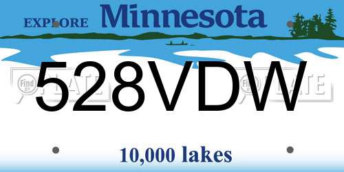528VDW Minnesota License Plate