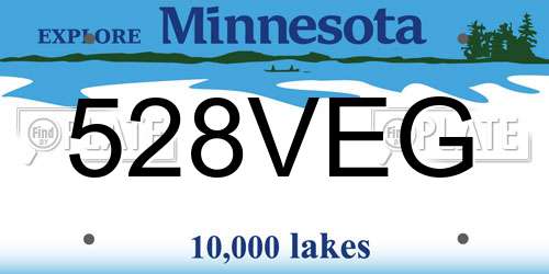 528VEG Minnesota License Plate