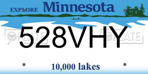 528VHY Minnesota License Plate