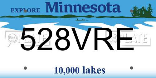 528VRE Minnesota License Plate