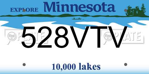 528VTV Minnesota License Plate