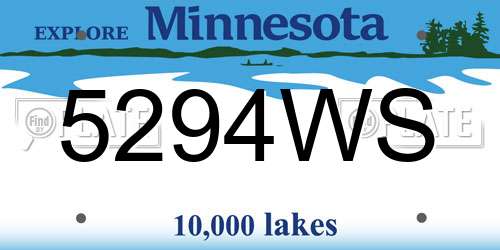 5294WS Minnesota License Plate