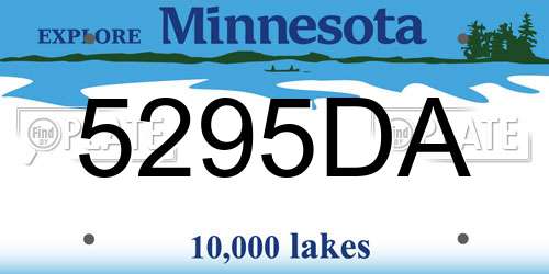 5295DA Minnesota License Plate