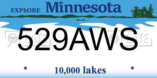 529AWS Minnesota License Plate
