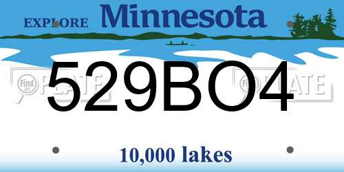 529BO4 Minnesota License Plate