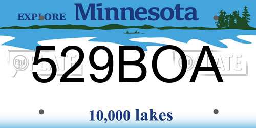 529BOA Minnesota License Plate