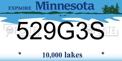 529G3S Minnesota License Plate