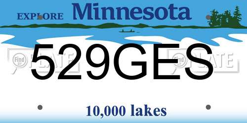 529GES Minnesota License Plate