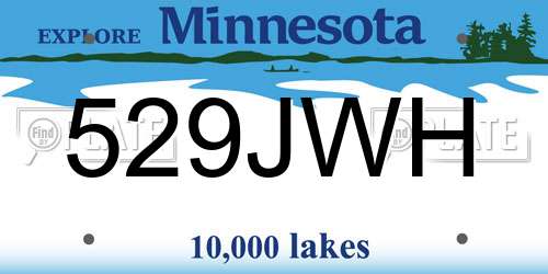 529JWH Minnesota License Plate