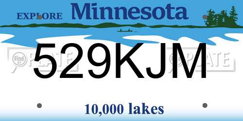 529KJM Minnesota License Plate