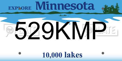 529KMP Minnesota License Plate