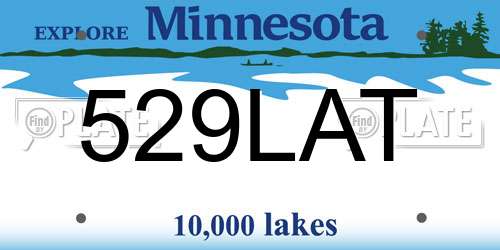 529LAT Minnesota License Plate