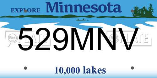 529MNV Minnesota License Plate