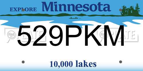 529PKM Minnesota License Plate