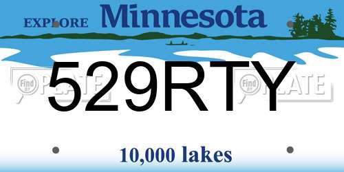 529RTY Minnesota License Plate