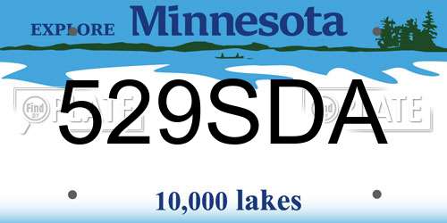 529SDA Minnesota License Plate