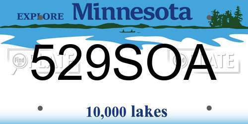 529SOA Minnesota License Plate