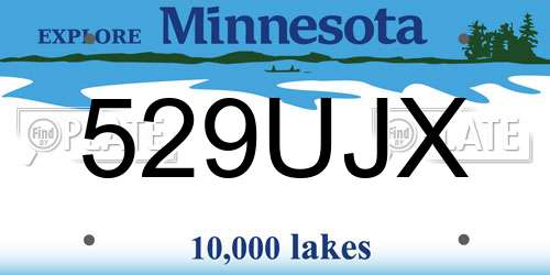 529UJX Minnesota License Plate