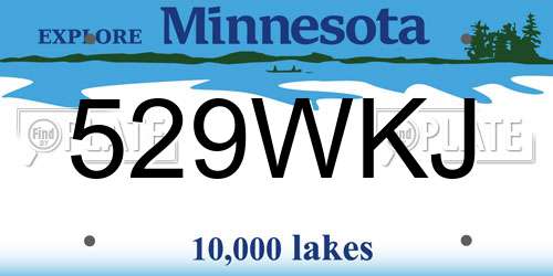 529WKJ Minnesota License Plate