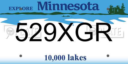 529XGR Minnesota License Plate