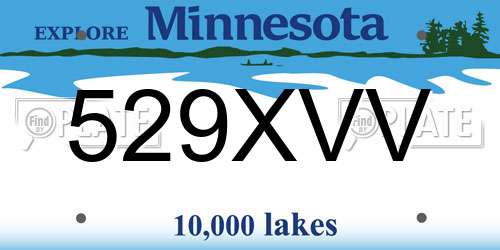 529XVV Minnesota License Plate