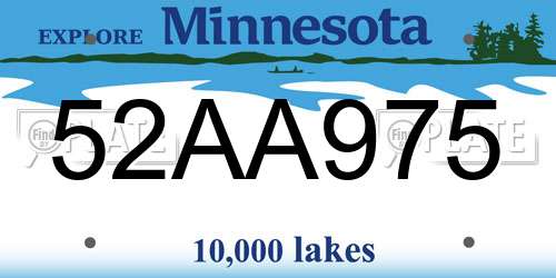 52AA975 Minnesota License Plate