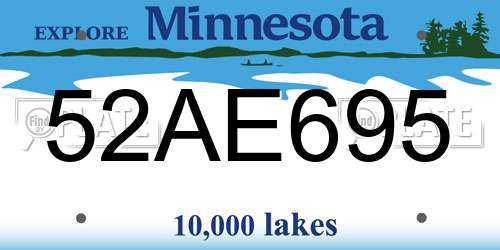 52AE695 Minnesota License Plate