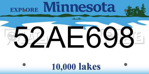52AE698 Minnesota License Plate
