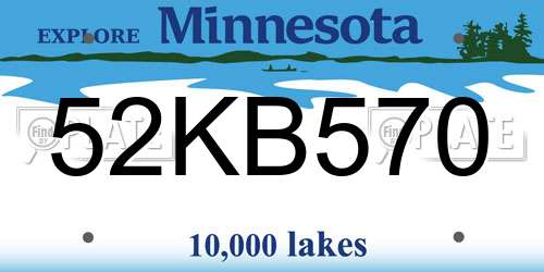 52KB570 Minnesota License Plate