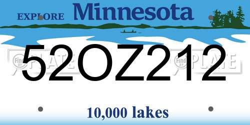 52OZ212 Minnesota License Plate