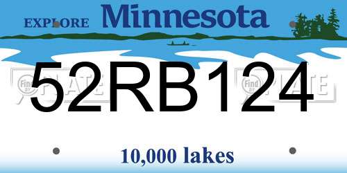 52RB124 Minnesota License Plate