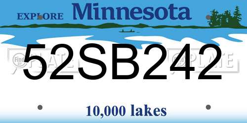 52SB242 Minnesota License Plate