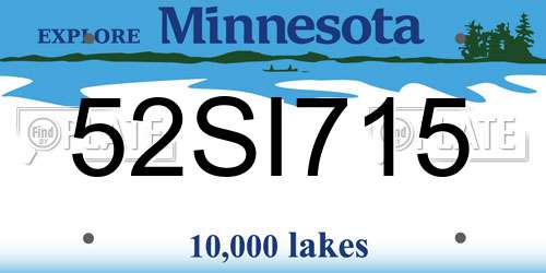 52SI715 Minnesota License Plate